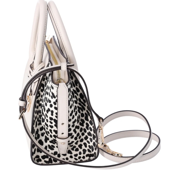 NWT Michael Kors Avril Small Leather Cheetah Print Calf Hair Satchel $558 MSRP - Picture 2 of 5